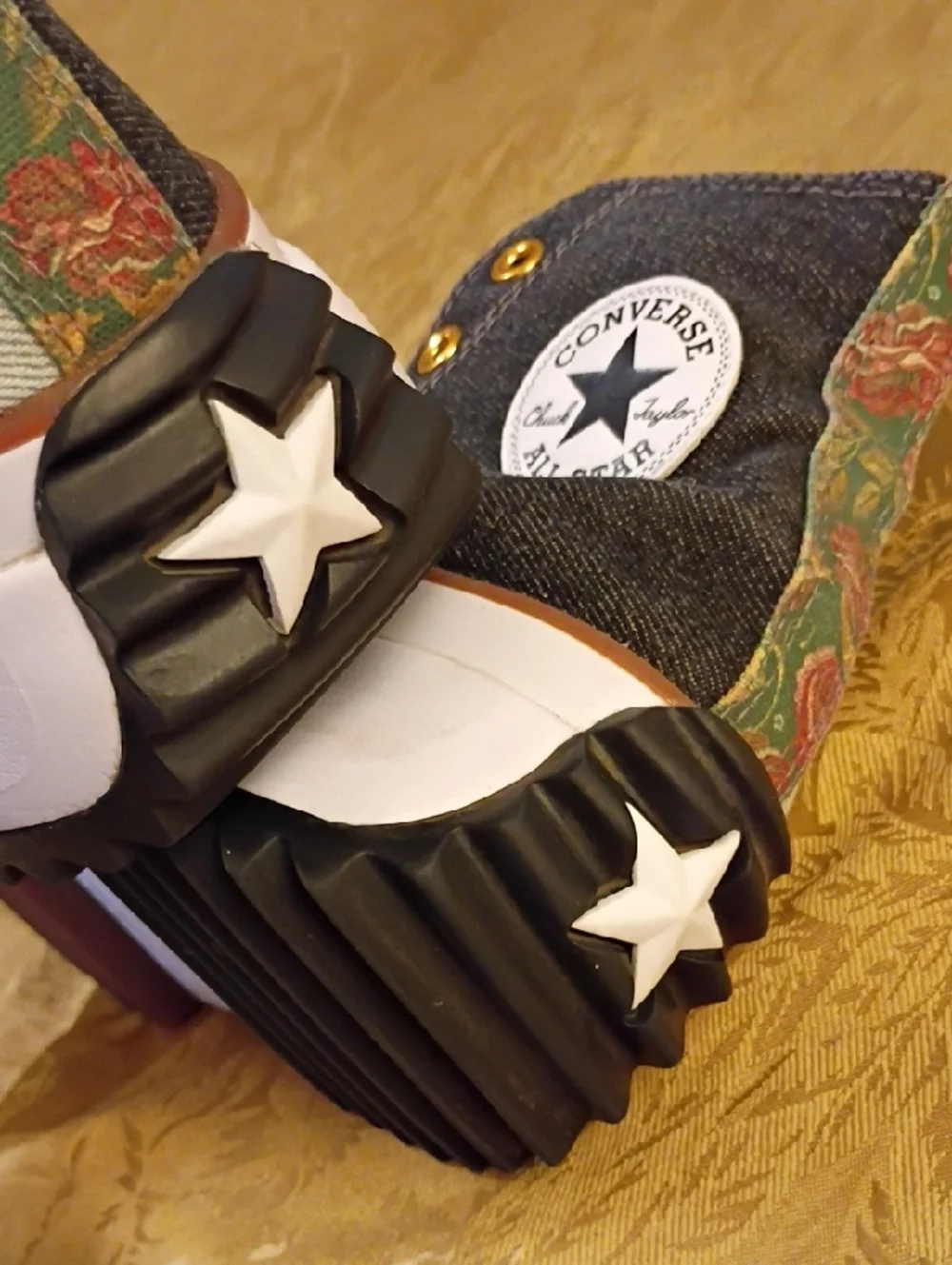 CONVERSE Platform All Stars High Top Denim Blue, Black Men's 9.0 Women's 10.5 - Picture 6 of 13